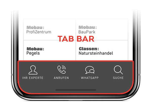 Tab Bar - responsive Darstellung Mobau Website by PPW