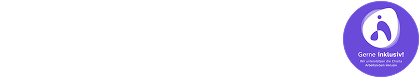 Der weiße Text auf dunklem Hintergrund lautet 'Gerne inklusiv! Wir unterstützen die Charta Arbeitsleben inklusiv' mit einem lila kreisförmigen Logo auf der rechten Seite.